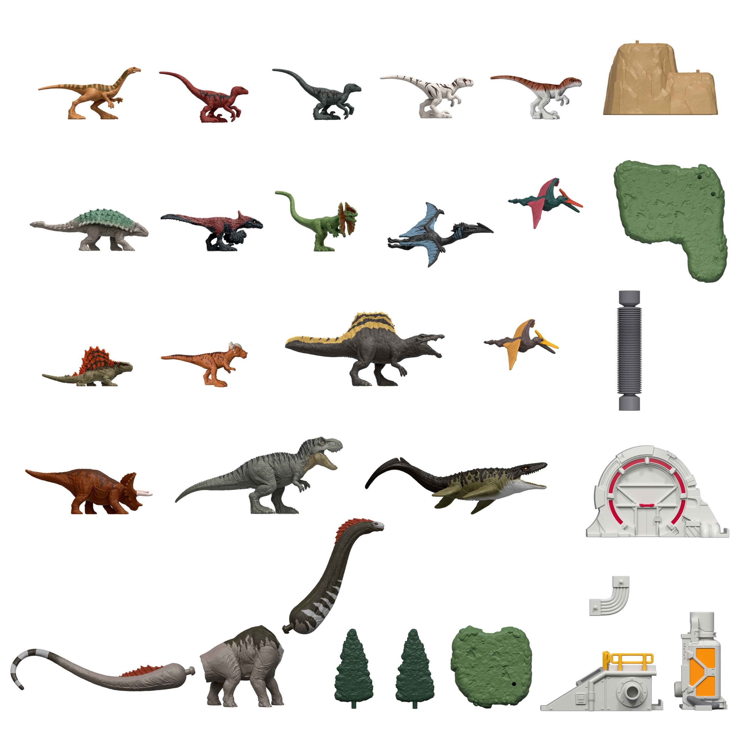 Адвент-календарь Mattel Jurassic World JBG67, 18 мини-фигурок динозавров и окружение, от 4 лет — фото 4