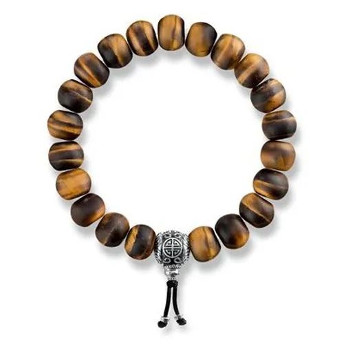 Náramek Thomas Sabo stříbrný, hnědý, 16 cm, orientální, bez zapínání