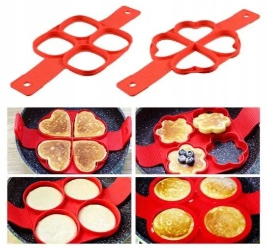 SILIKONOWA FORMA DO NALEŚNIKÓW SERCE Cechy dodatkowe niegrzejący się uchwyt nieprzywierający materiał