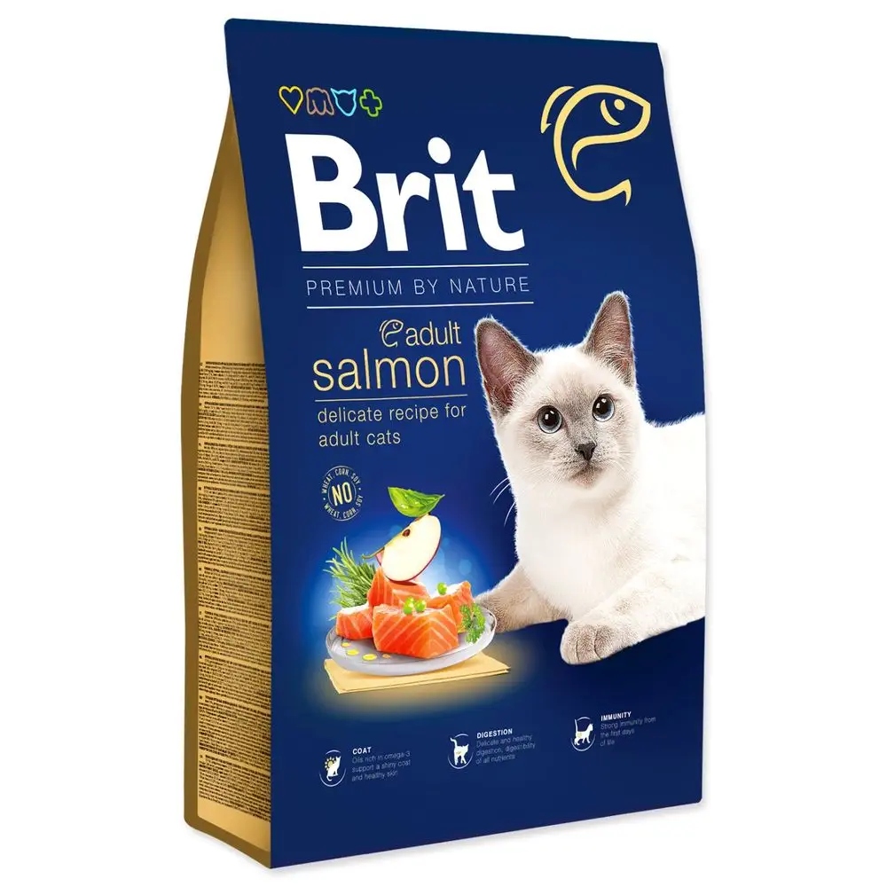 Levně Brit Premium Cat Krmivo Pro Dospělé Lososové Pro Kočky 8kg