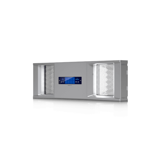 UBIQUITI Enterprise NVR Bezel, Disc overview and management, View livestreams directly from the rack, Physically secure discs with a door latch, 4.7" touchscreen — 8