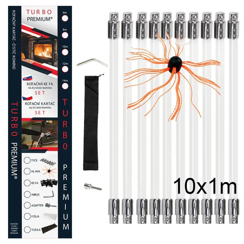 Rotačná kefa na čistenie komína Turbo Premium 10m