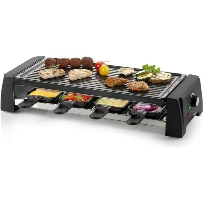 Domo DO9189G Elektrický Raclette gril pre 8 osôb, 1200W – kameň grilovacia platňa