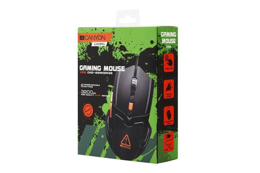 CANYON Mysz gamingowa Star Raider GM-1 RGB 6 Przyc. Przew. Czarna — 14