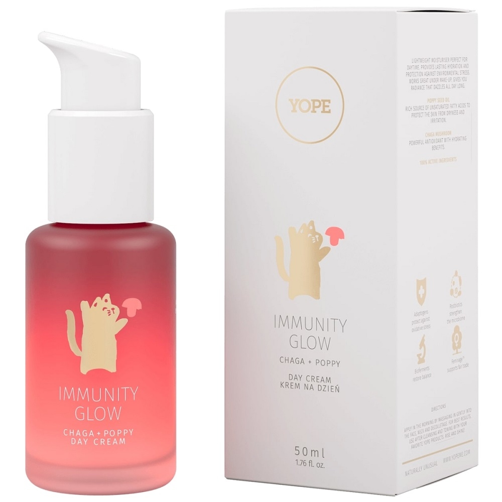 YOPE_Immunity Glow denní krém na obličej s chaga a makovým olejem 50ml
