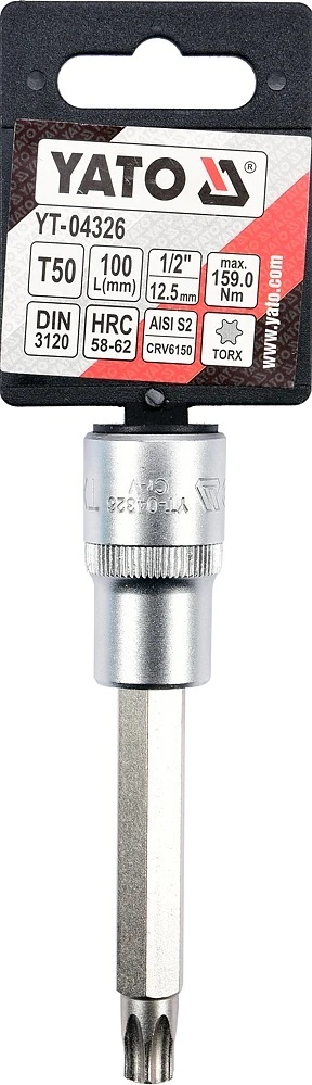 Klucz trzpieniowy torx 1/2" T50 L100mm Yato
