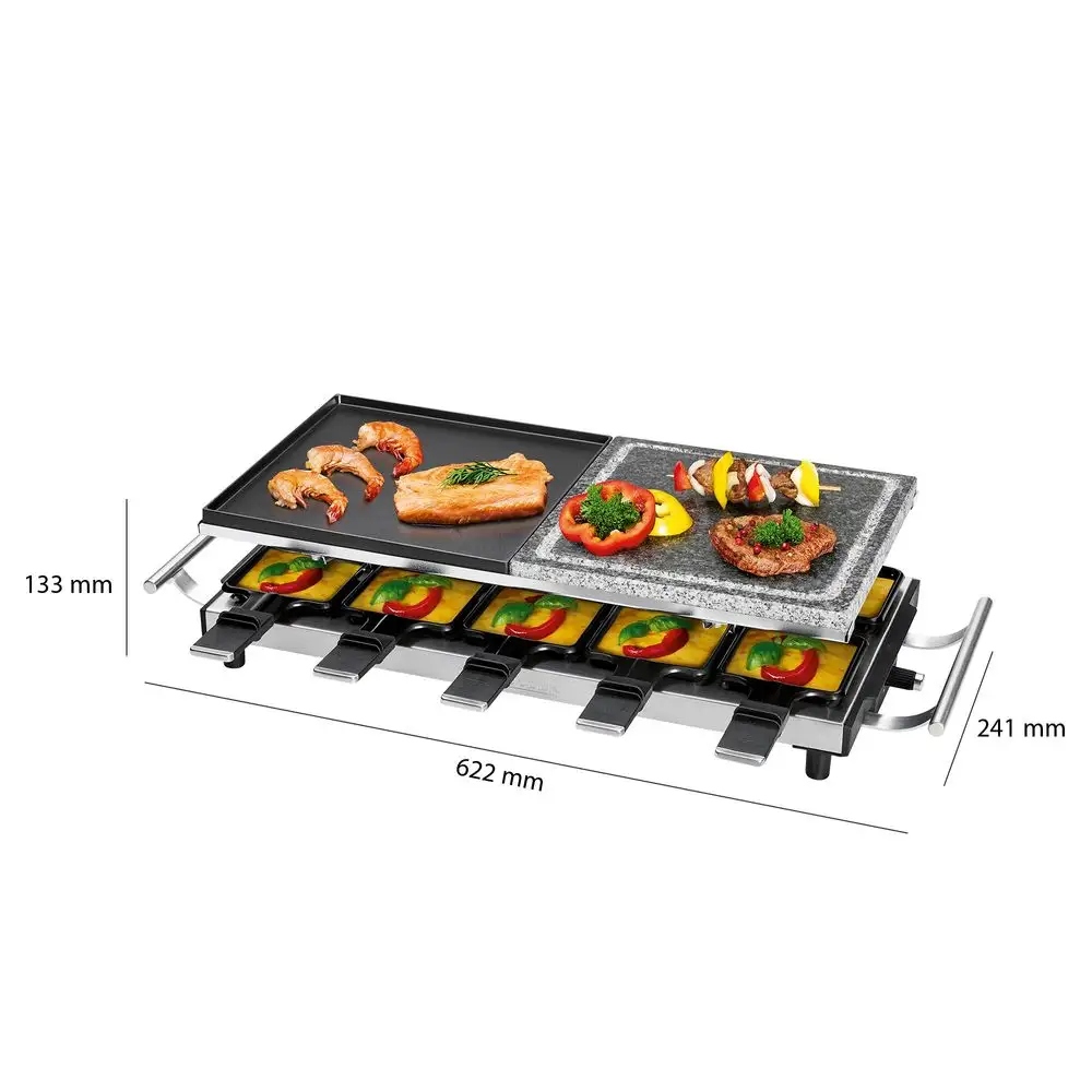 Elektrický raclette gril kámen 10 pánví Profi Cook 1144 černý 1700 W Regulace teploty ano