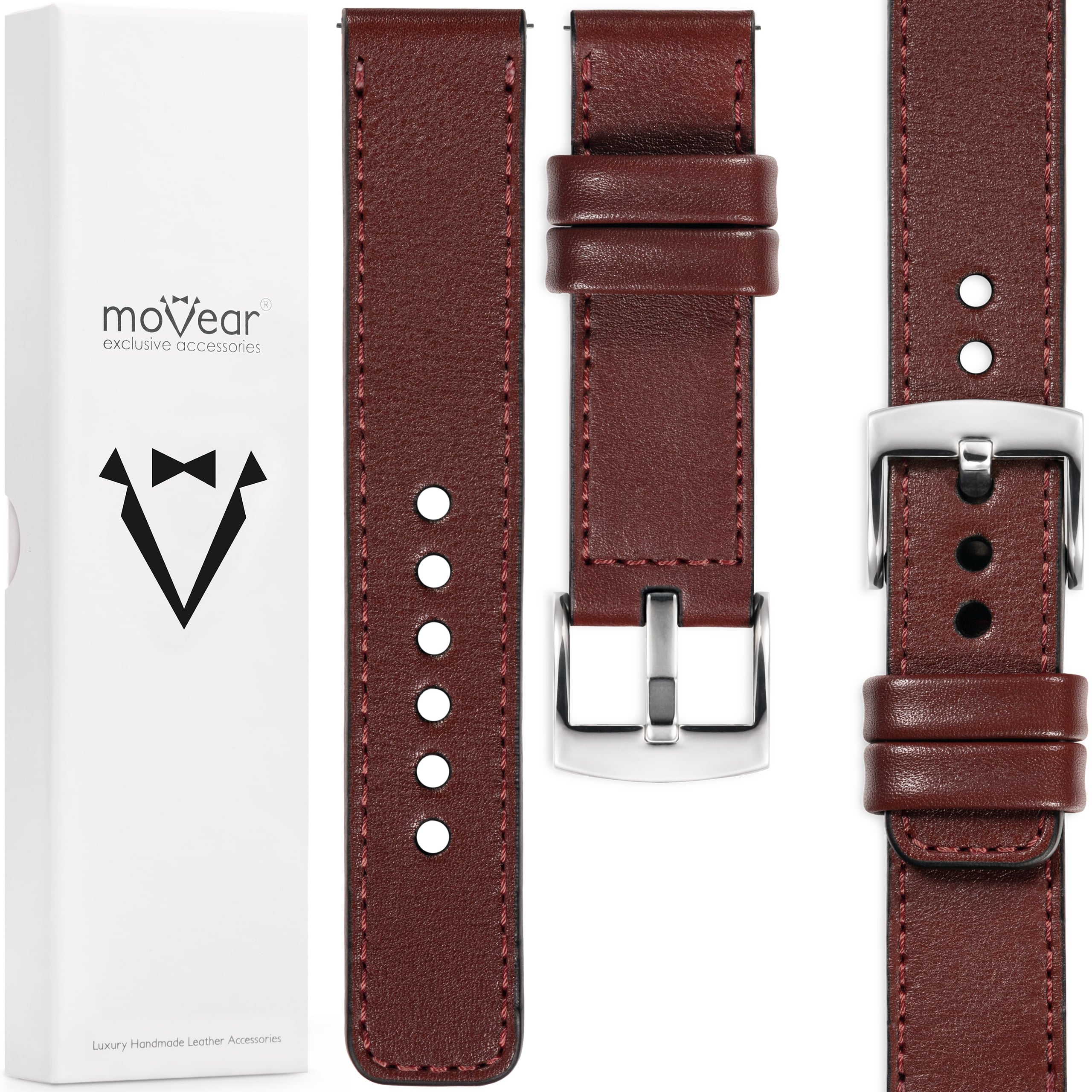 Prémiový řemínek 26 mm pro hodinky, elegantní, stylový kožený, Polský