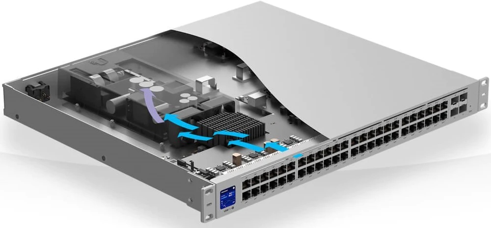 UBIQUITI UniFi Switch 48 port, Layer 3, PoE++,(40) GbE PoE+, (8) GbE PoE++, (4) 10G SFP+, 600W — 12