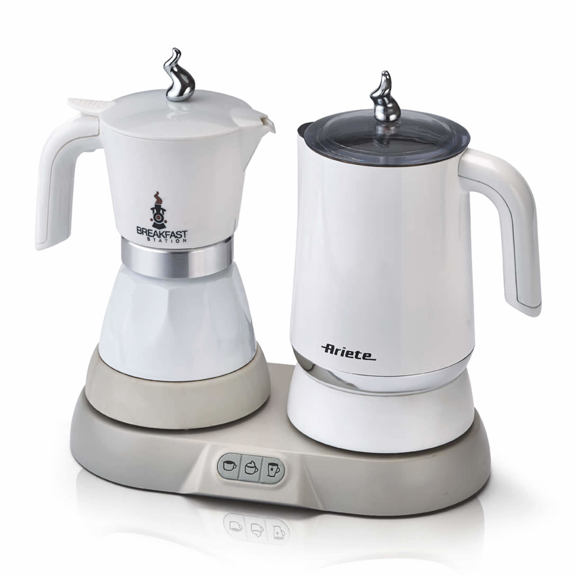 Snídaňový set, moka konvička Ariete 1344, kávovar, napěňovač mléka, 500W