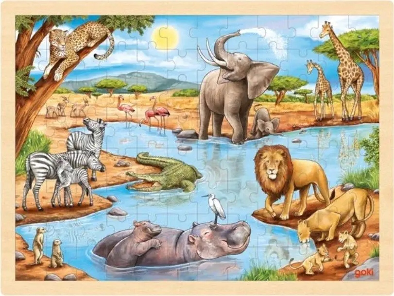 Puzzle Goki Marble 96 dielikov Africká savana 57347