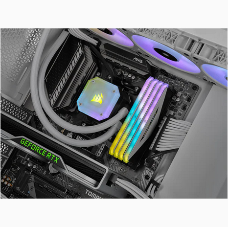 CORSAIR DDR4, 3200MHz 16GB 2x8GB Dimm, 16-20-20-38, XMP 2.0, Vengeance RGB RT, RGB LED, Black PCB, 1.35V, for AMD Ryzen — 8
