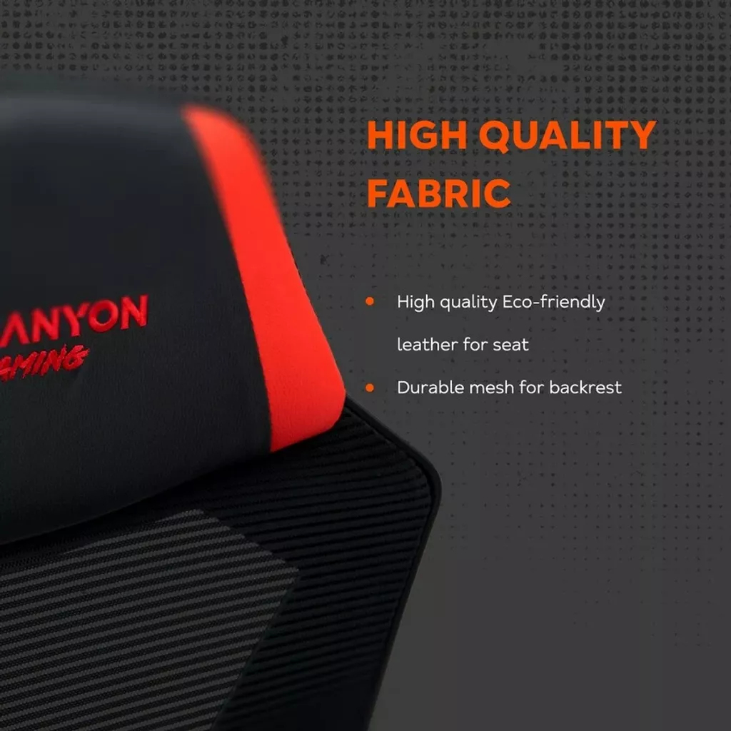 CANYON Fotel Gamingowy Flow MCH01 Mesh Czarno - Czerwony — 10