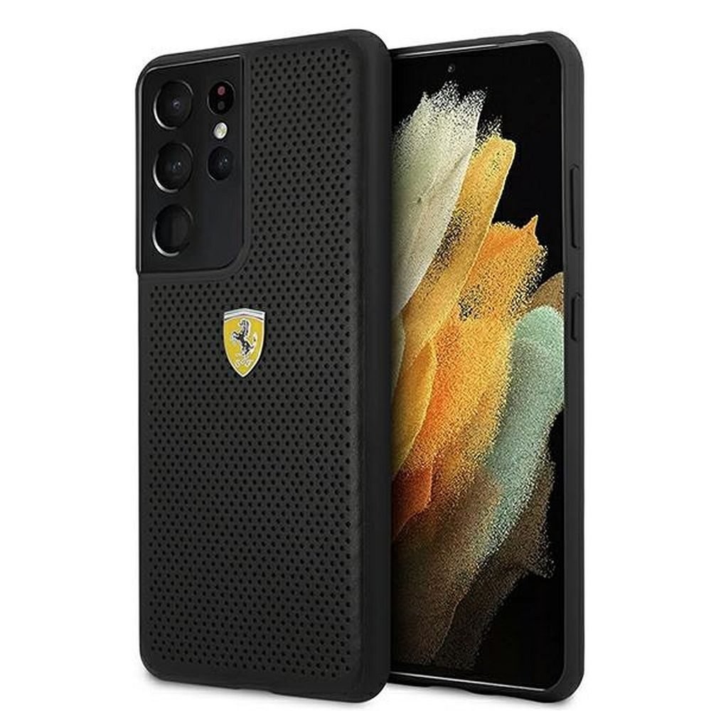 Etui Ferrari On Track Perforated na Samsung Galaxy S21 Ultra czarne