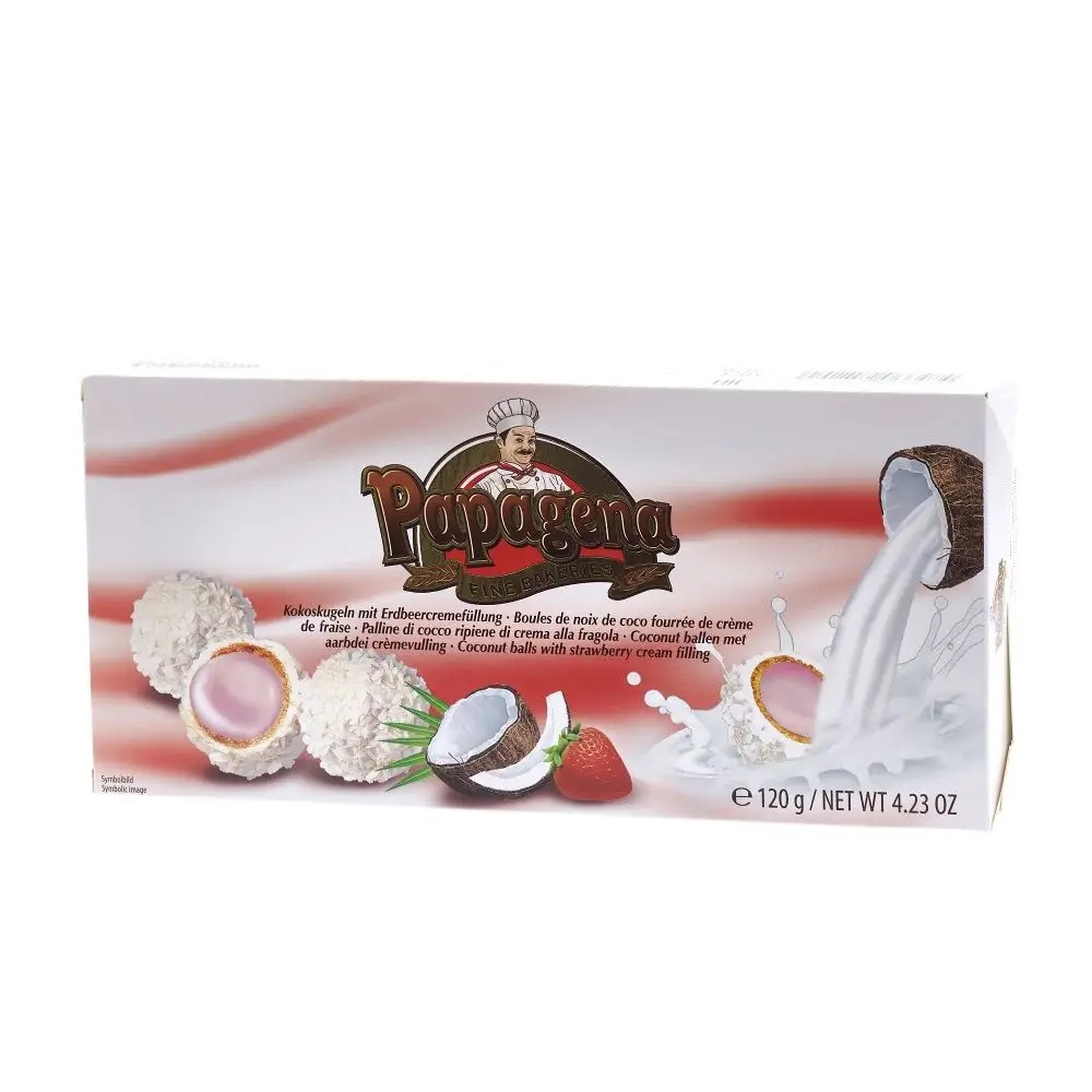 Papagena Kulki Kokosowe z Kremem Truskawkowym 120 g — 3
