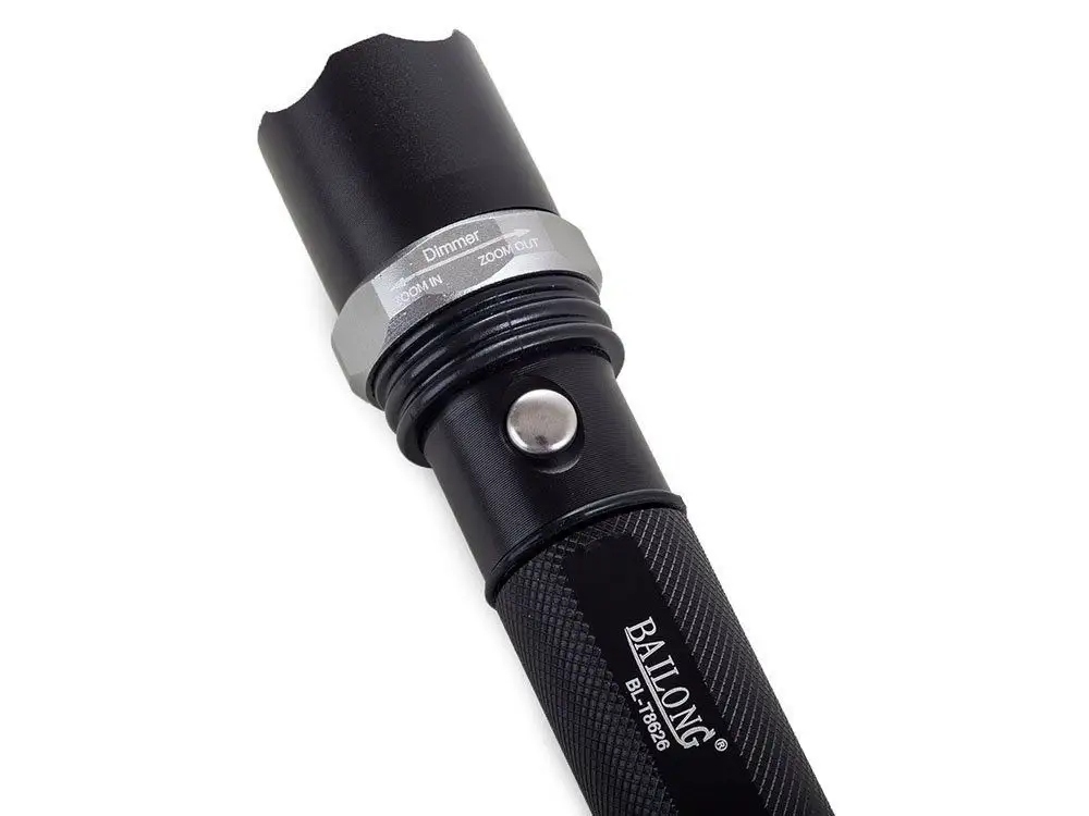 BAILONG LATARKA TAKTYCZNA DIODA LED ZOOM CREE XP-E Kolor dominujący czarny