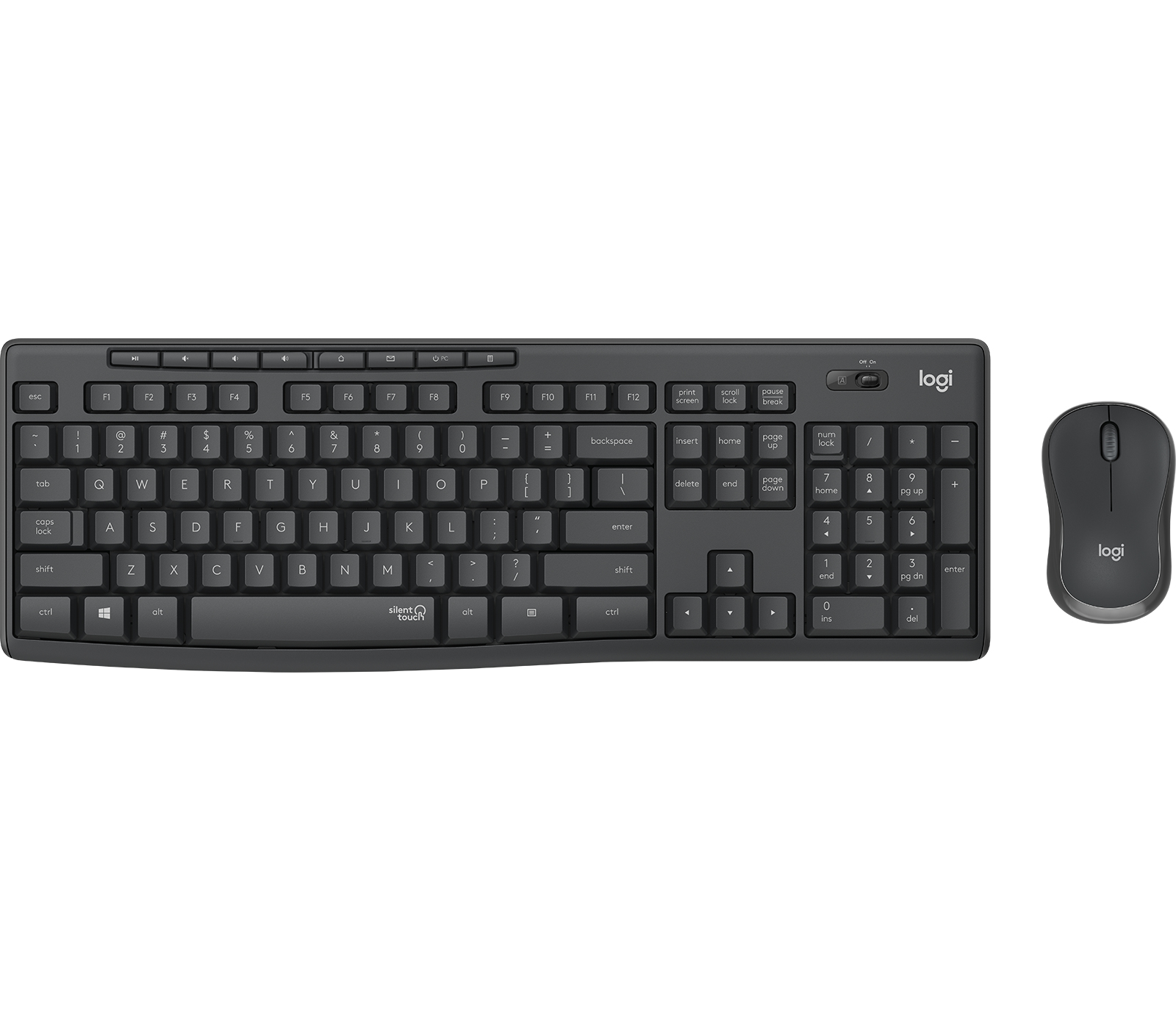 Logitech klávesnice s myší Wireless Silent Combo MK295, De, silent,