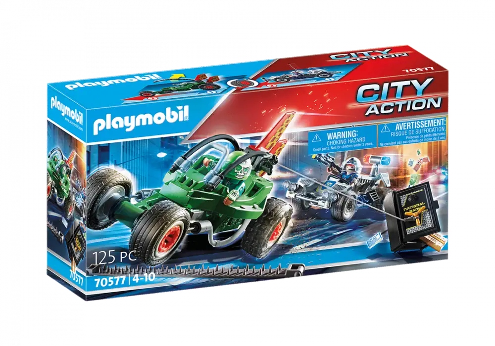 PLAYMOBIL 70577 Policyjny gokart: Pościg za włamywaczem do sejfu