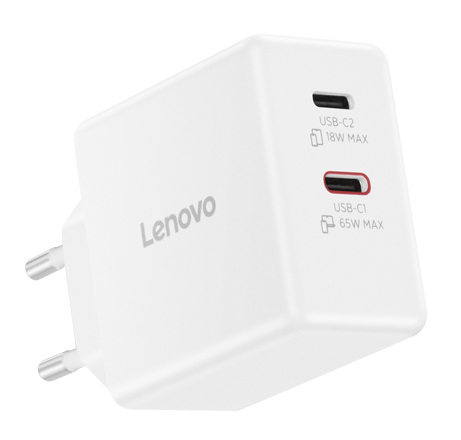 Ładowarka Adapter Lenovo Usb-c 65W GaN z Podwójnym Gniazdem Wh-eu kabel