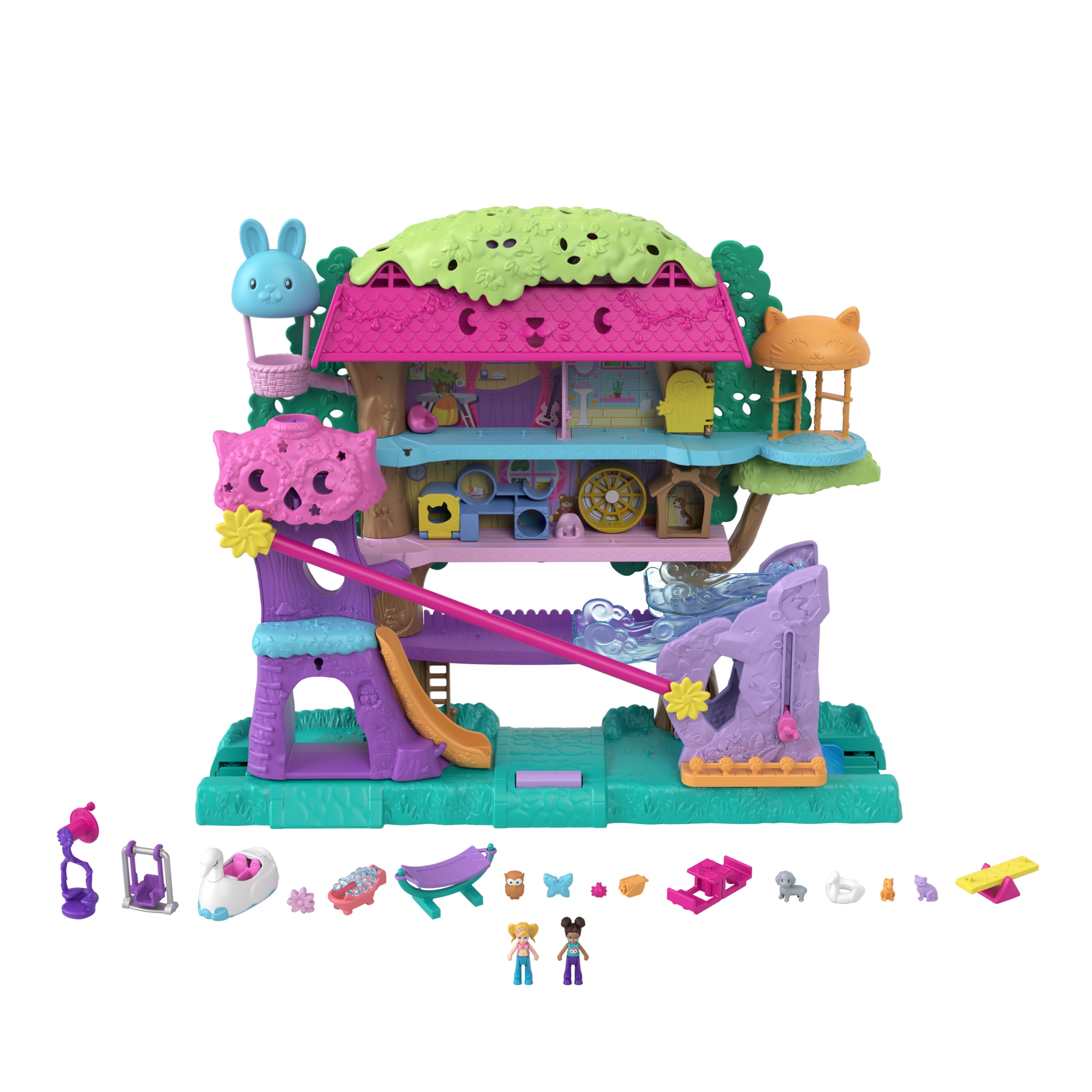 Polly Pocket Przygody Zwierzątek Domek Na Drzewie Zestaw Akcesoria HHJ06