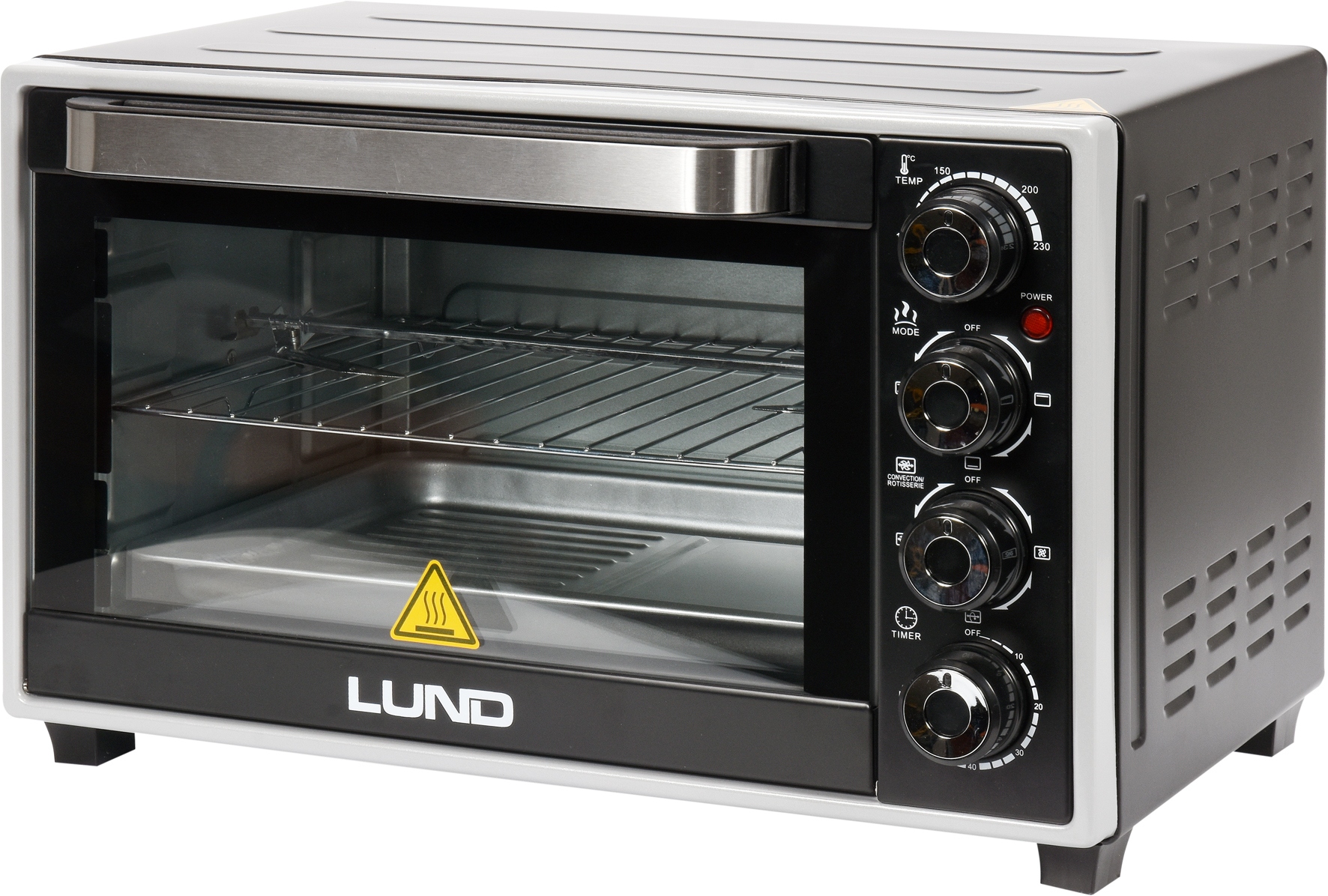 Mini Pekáreň Lund 1600 W 28 L s otočným otvorom Termoobeh čierna