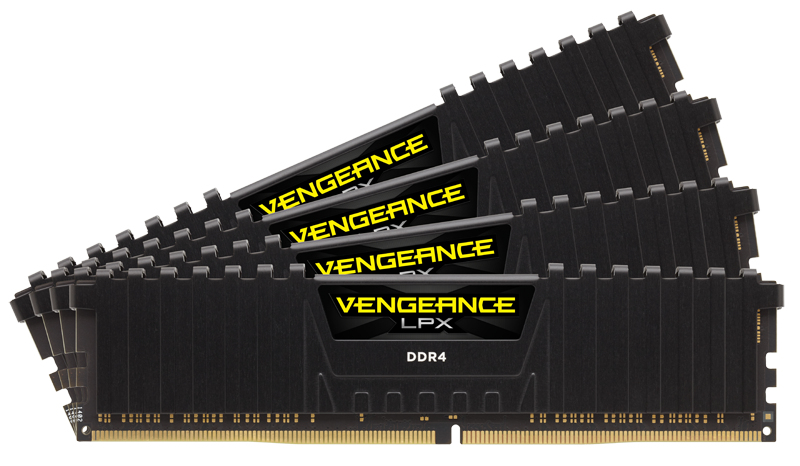 CORSAIR DDR4, 2400MHz 16GB 2x8GB DIMM, 16-16-16-39, XMP 2.0, Vengeance LPX black Heatspreader, Black PCB, 1.2V, for SKL — 5