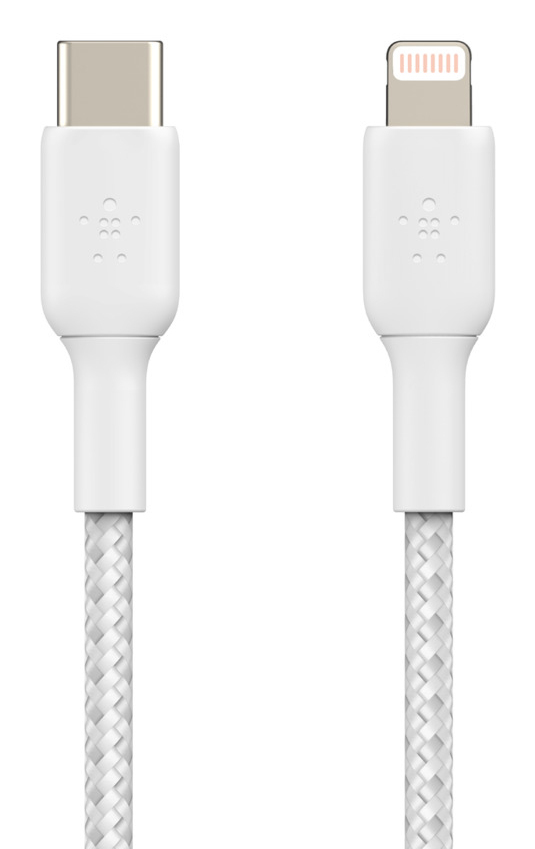 Belkin Usb-c kabel s lightning konektorem, 1m, bílý odolný