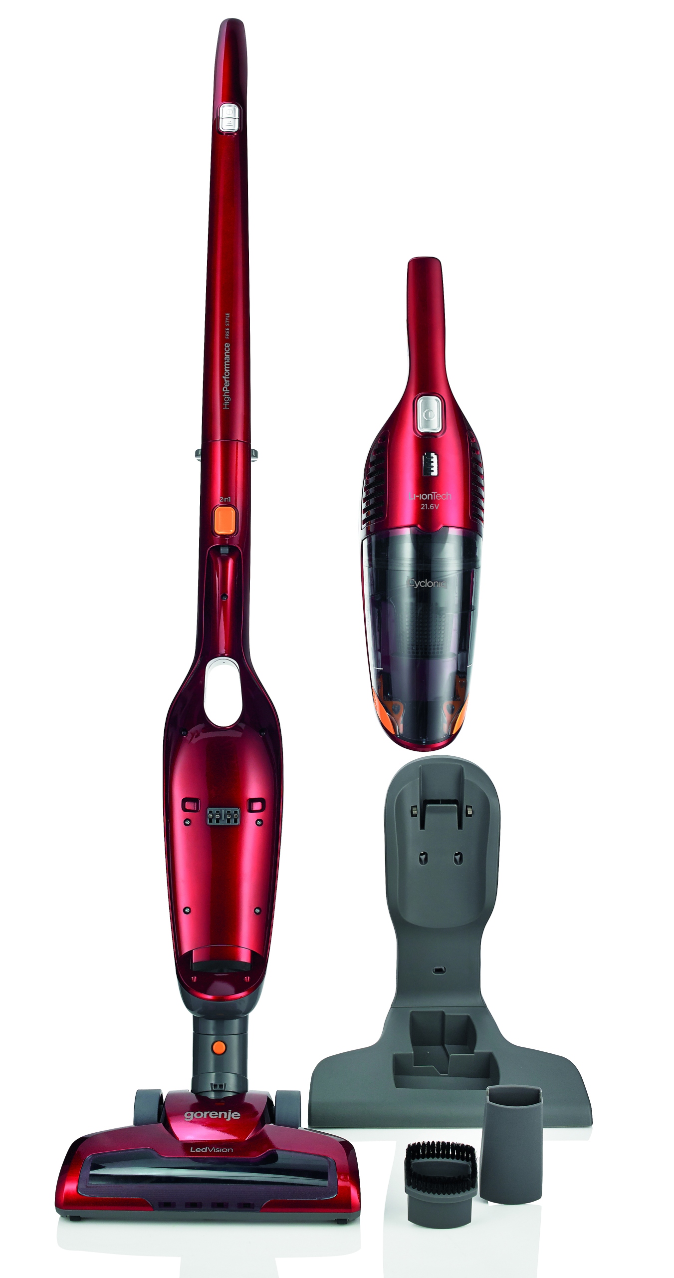 Odkurzacz pionowy Gorenje SVC216FR czerwony