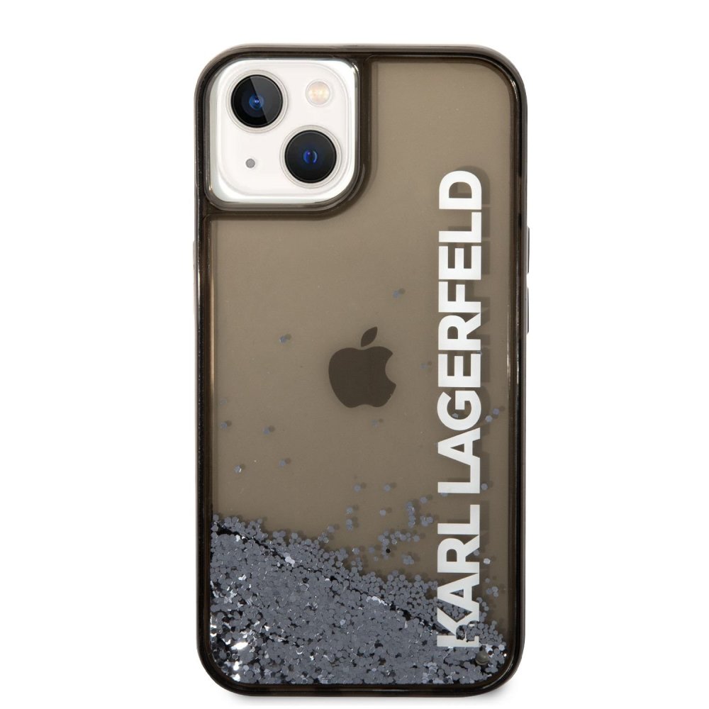 Pouzdro Karl Lagerfeld Liquid Glitter pro iPhone 14 Plus černé