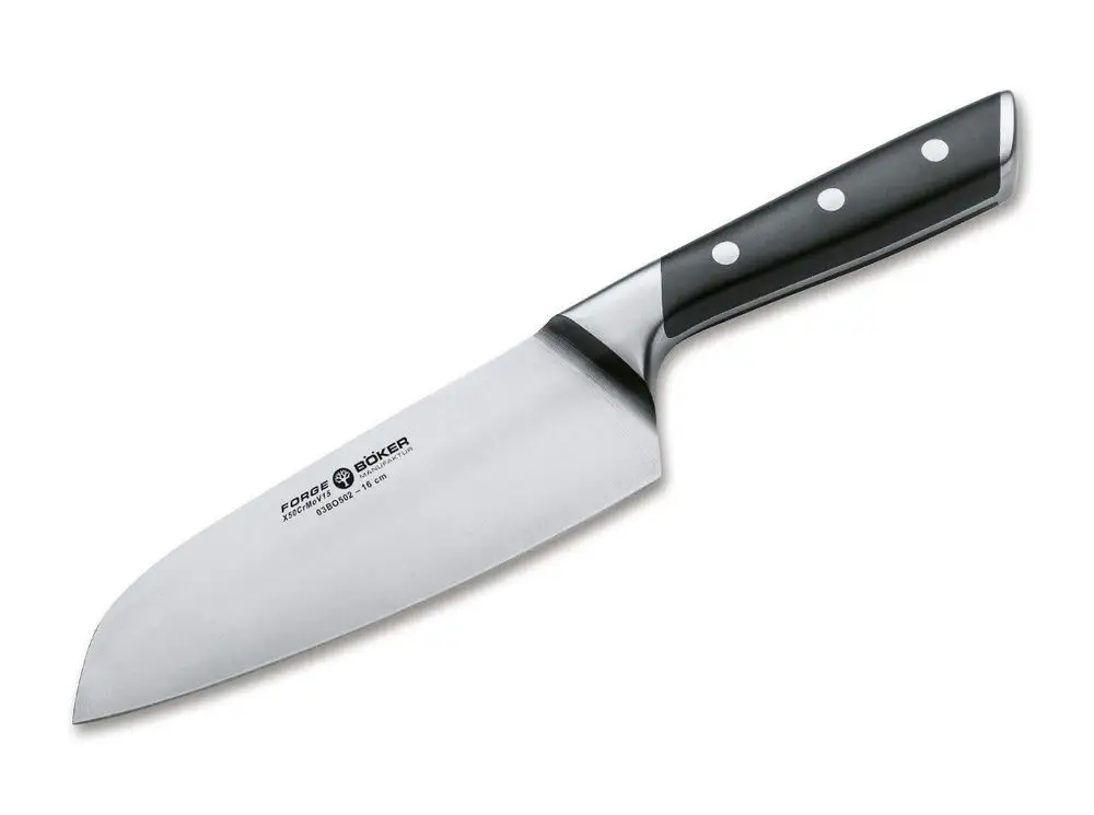 Nůž santoku Böker Forge 03BO502 160 mm X50CrMoV15 56HRC Solingen