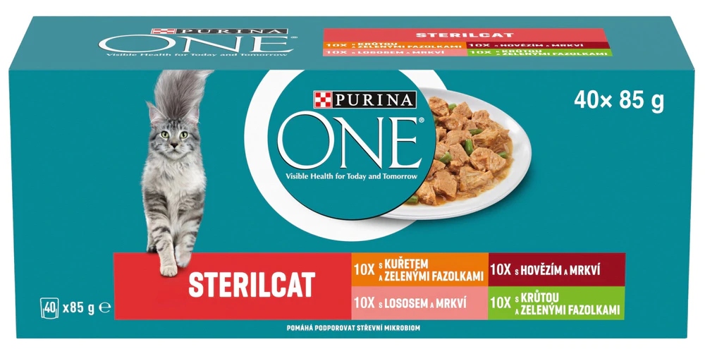 Levně Mokré krmivo pro kočky Purina One Sterilcat Mini Fileciki mix chutí 40x85 g