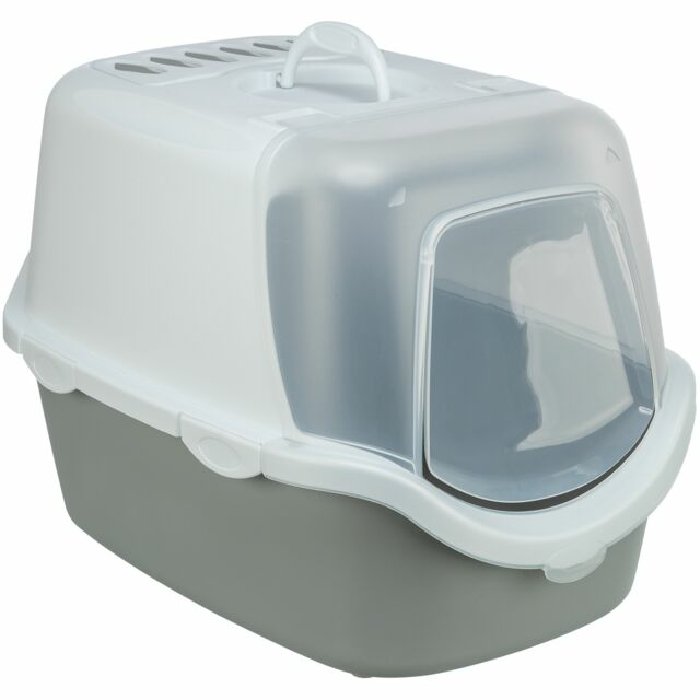 Levně Krytá kyveta pro kočky Vico Open Top s lopatkou 40×40×56cm světle šedá bílá