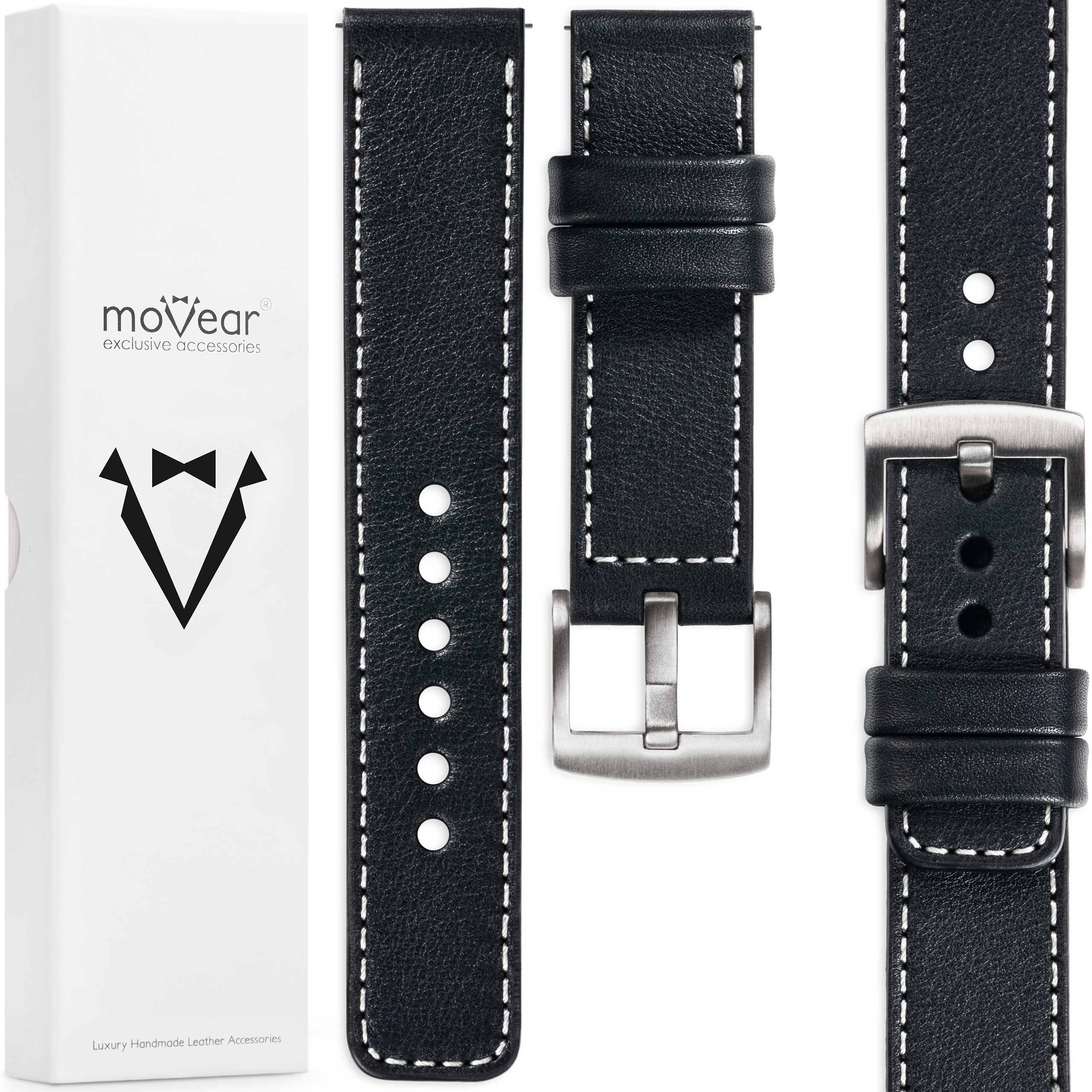 Exkluzivní řemínek 20 mm pro hodinky, elegantní a stylový, černý