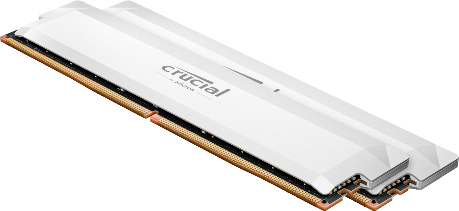 CRUCIAL PRO 32GB (2x16GB) UDIMM DDR5 6000 White Overclocking — 3