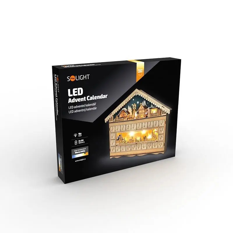 Адвент-календарь Solight Горный домик, 10 LED, 50×40 см — фото 5