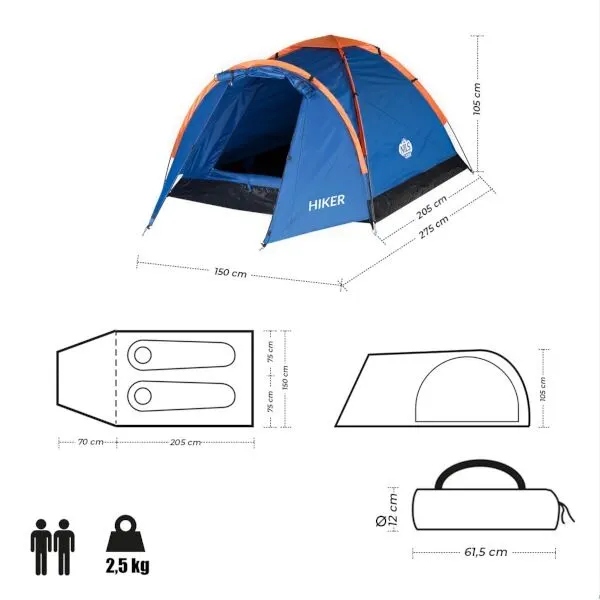 Namiot Kempingowy Turystyczny Wodoodporny Filtr UV + Pokrowiec Lekki Liczba osób 2