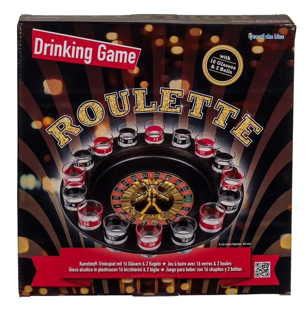 Gra imprezowa - Alkoholowa ruletka Roulette Set Drinking Game Wersja językowa gry niezależna językowo