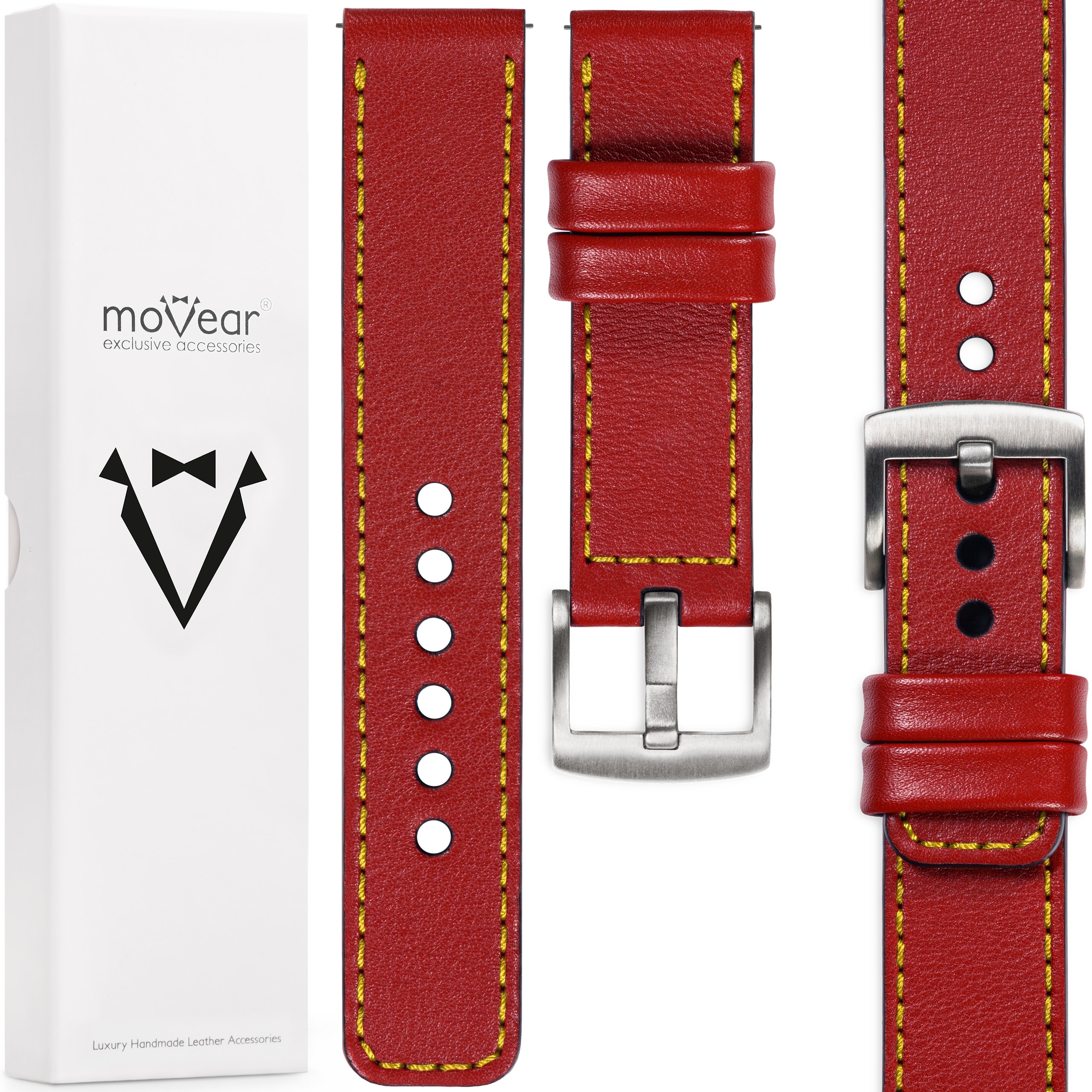 Kožený opasek 18 mm pro prémiové hodinky, elegantní, italská kůže Movear