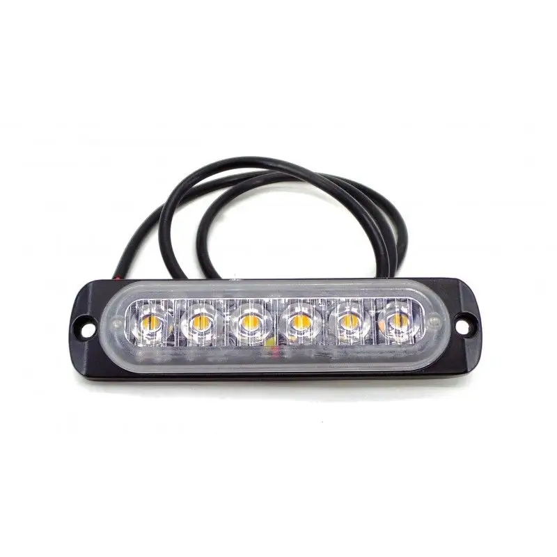 LAMPA OBRYSOWA STROBO 6 LED 12V 24V POMARAŃCZOWA Producent części Inny