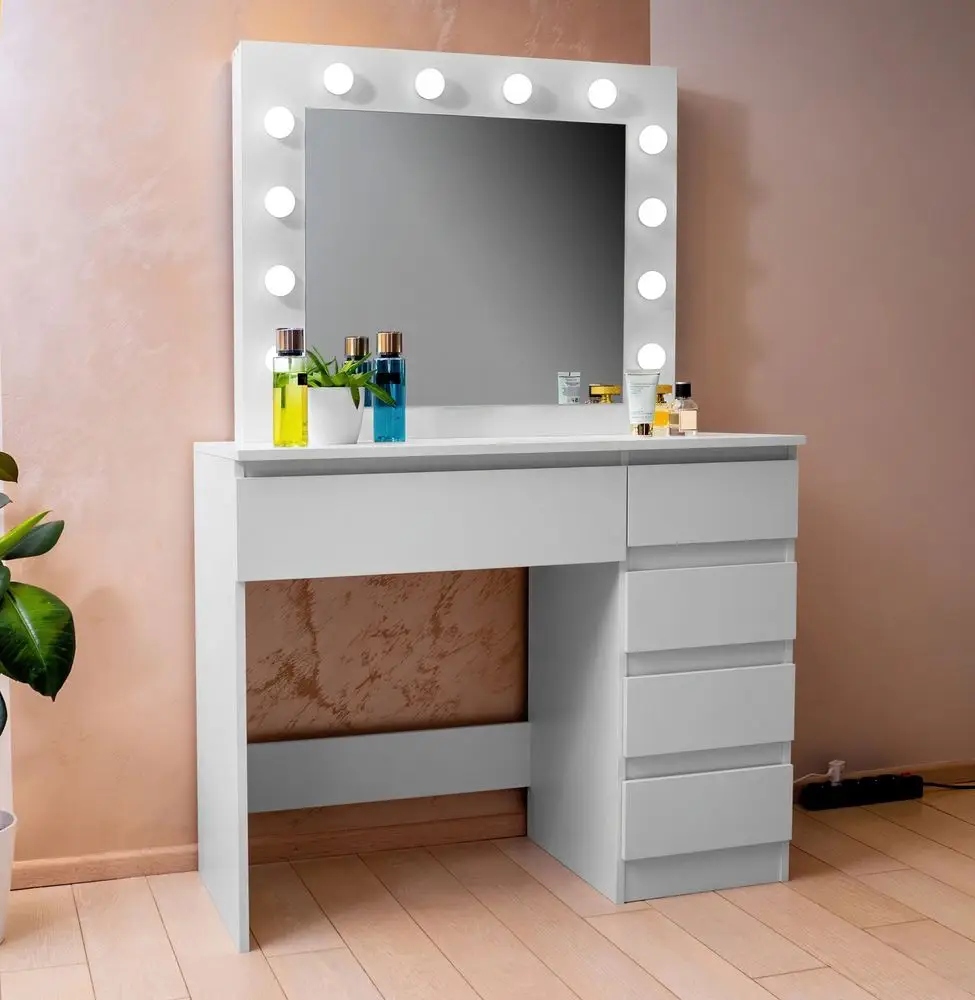 TOALETKA kosmetyczna LUSTRO OŚWIETLENIE 12 LED Wysokość mebla 140 cm