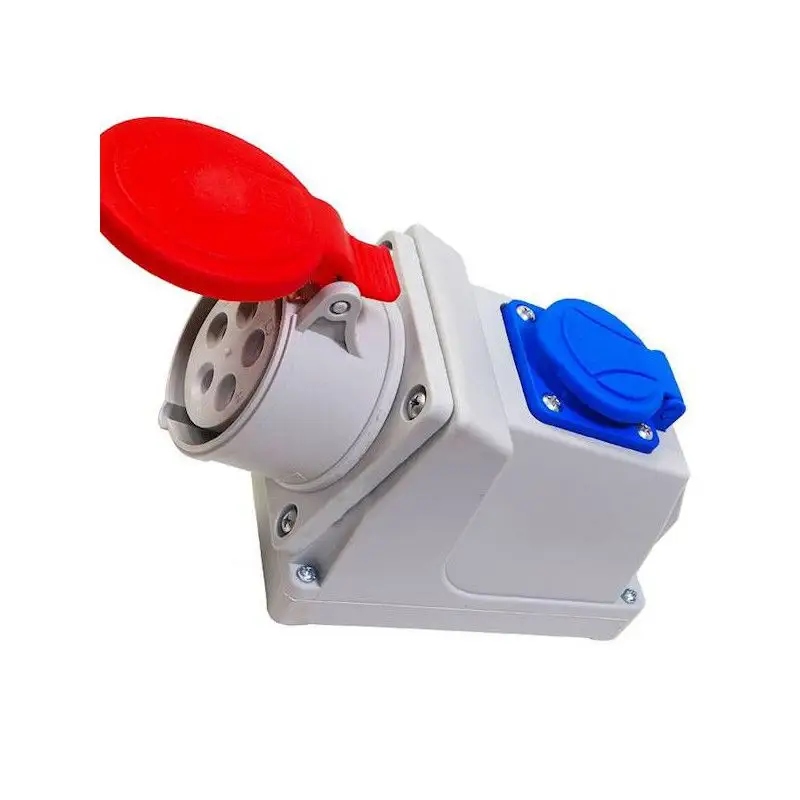 Gniazdo siłowe hermetyczne natynkowe 32A 5P z gniazdem 230V