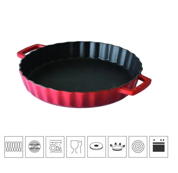 Liatinová forma guľatá, 30 cm, červená