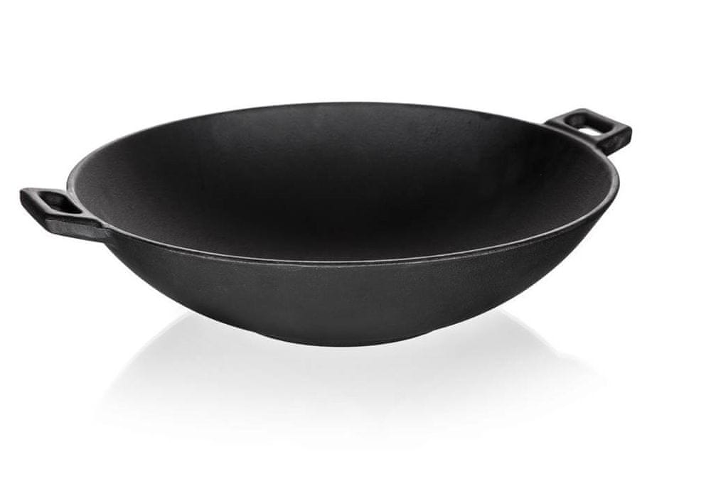 

Patelnia Żeliwna Wok Garnek duża ciężka 36,5 cm