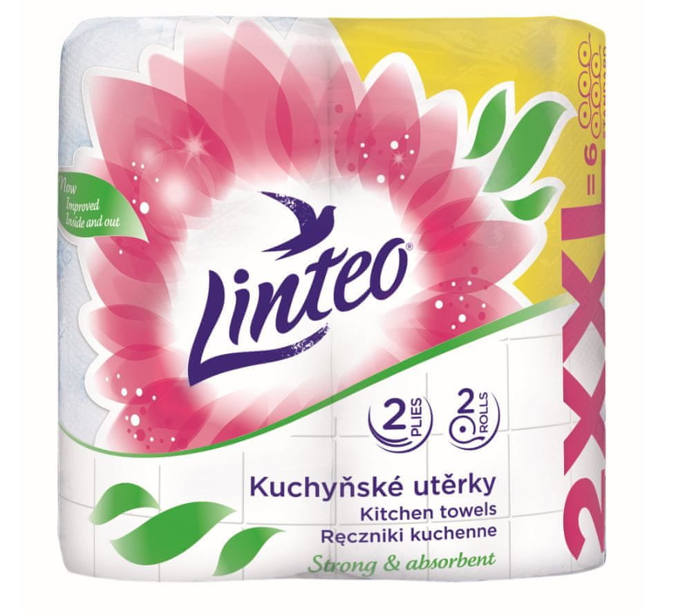 7X Linteo Kuchyňský papírový ručník Xxl 2 role Dvouvrstvý savý