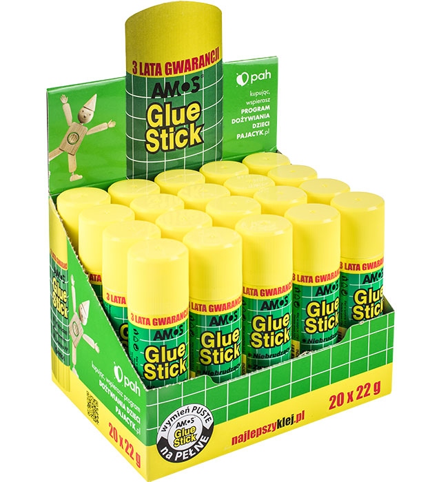 Klej w sztyfcie 22g 20szt AMOS