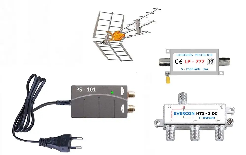 Anténní komplet po 3 Tv s anténou Televes Hd Boss