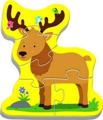 PUZZLE Edukacyjne dla 2 LATKA Zwierzątka Leśne!! Materiał karton