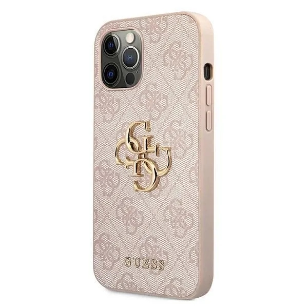 Etui ochronne plecki Guess Metal Logo Case do iPhone 12 12 Pro różowe