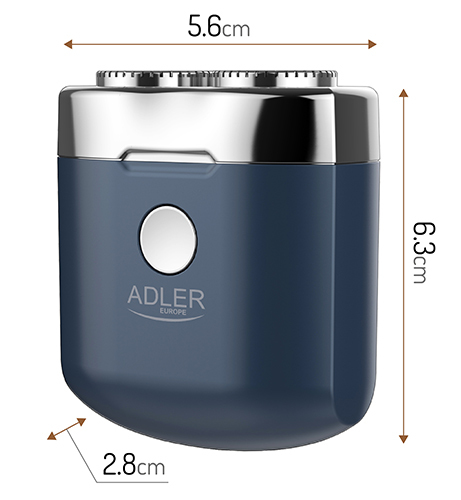 Golarka Podróżna Bezprzewodowa 2 Głowicowa USB C Adler AD 2937