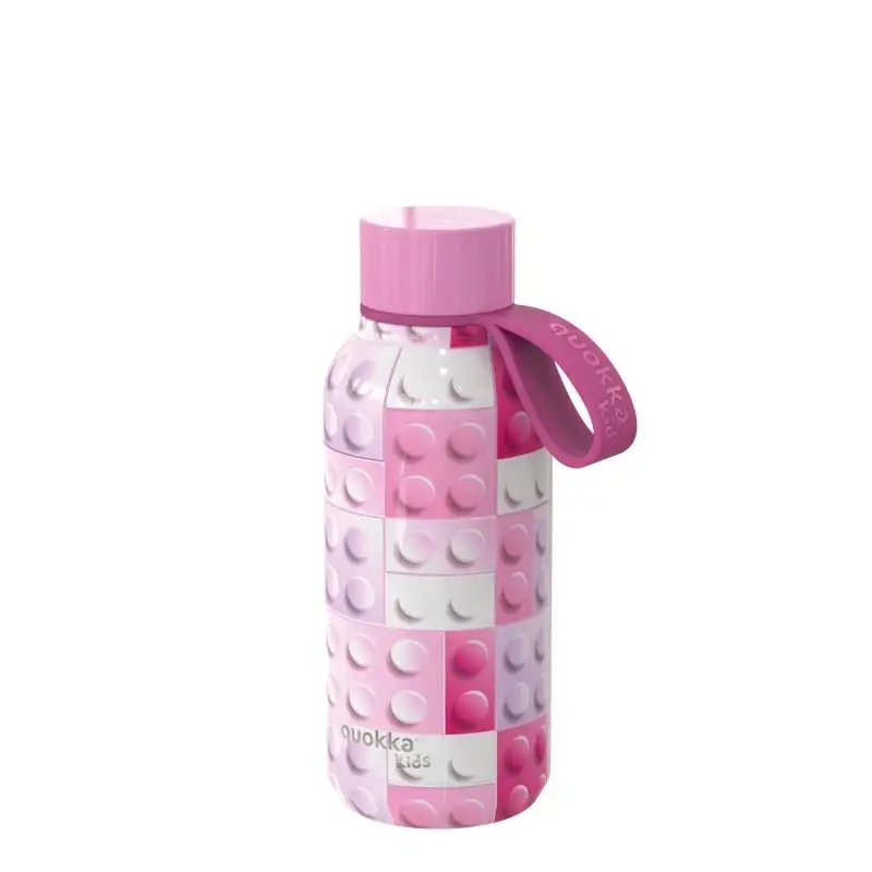 Quokka Solid Kids Termoska s poutkem Pink Bricks 330 ml